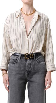 Citizens of Humanity Petit Ami Striped Cotton Shirt