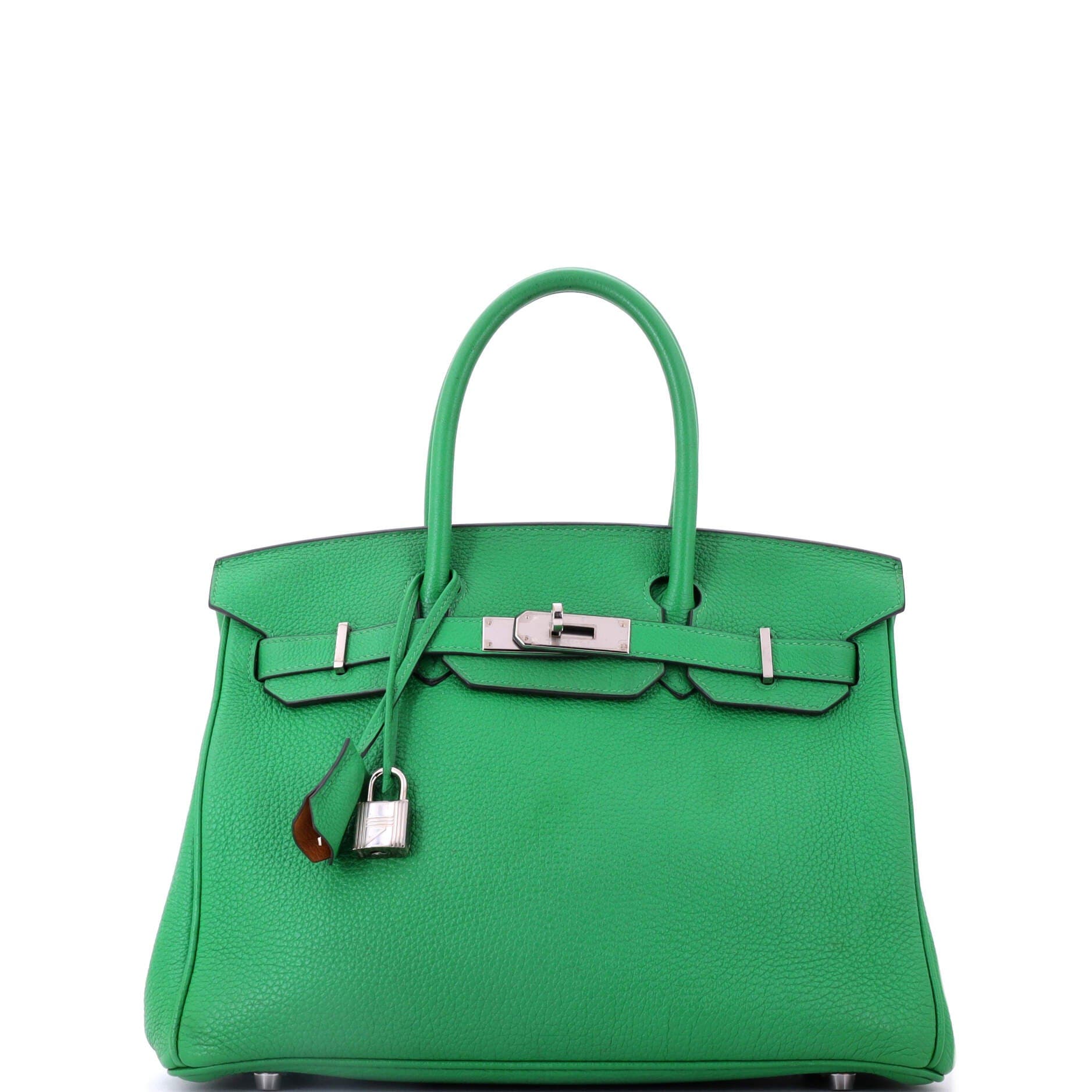 Birkin Handbag Verso Togo with Palladium Hardware 30, Main, color, Green