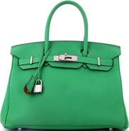 Pre-Owned Hermes Birkin Handbag Verso Togo with Palladium Hardware 30