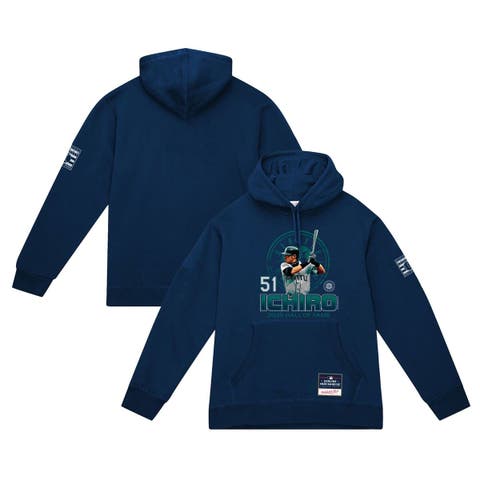 Men's Mitchell & Ness Ichiro Suzuki Navy Seattle Mariners Hall of Fame Hitter Hoodie