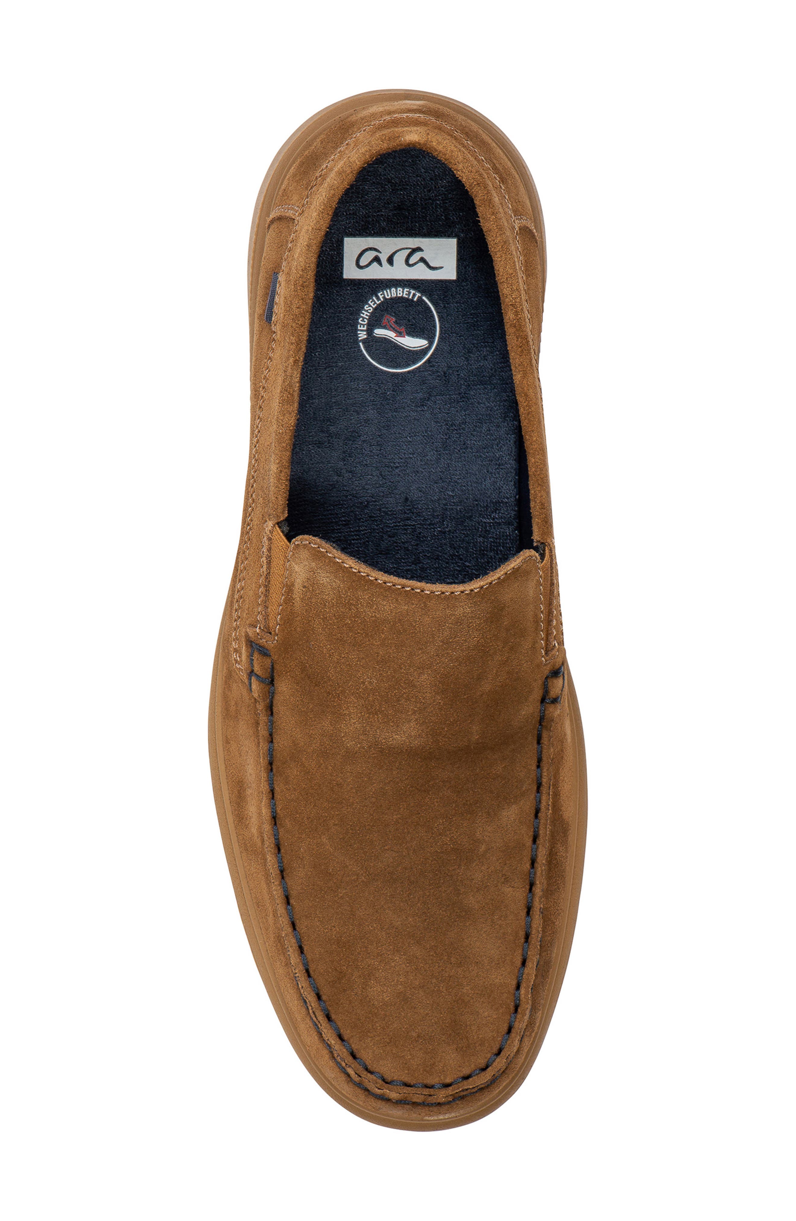 ara Lagrange Moc Toe Loafer, Alternate, color, Brown Suede