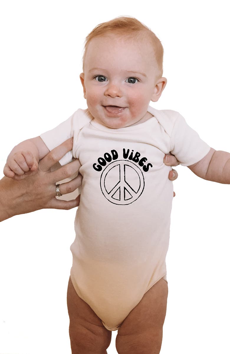 Tenth & Pine Good Vibes Organic Cotton Bodysuit, Alternate, color, 