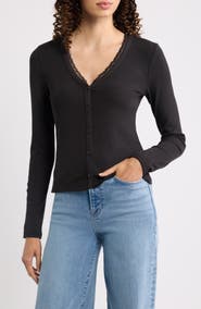 FRAME Rib Trim Cardigan