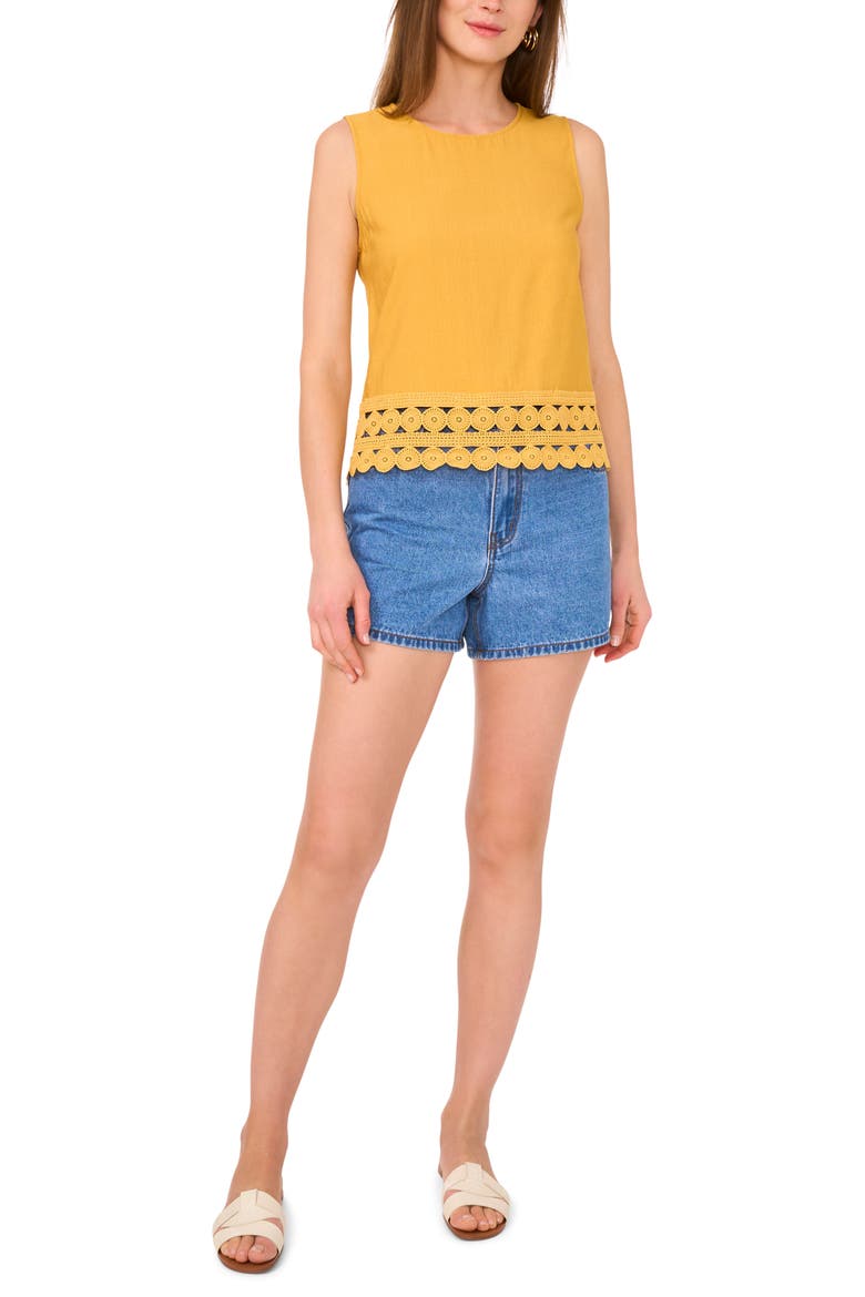 Circle Lace Trim Tank, Alternate, color, GOLDEN SPICE