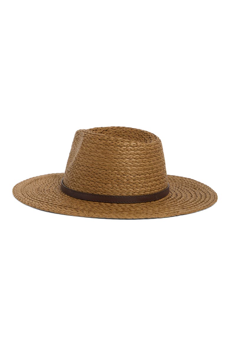 Horsebit Straw Panama Hat, Alternate, color, CHOCOLATE