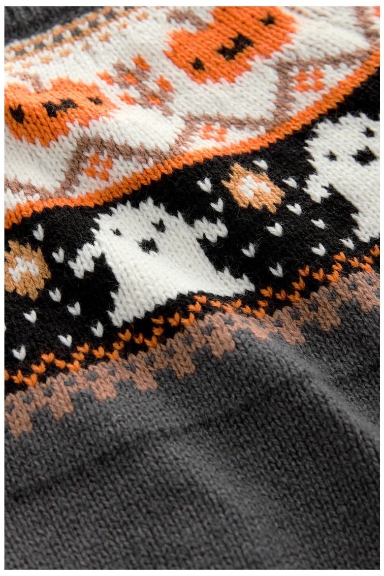 Kids' Halloween Fair Isle Sweater, Alternate, color, GREY