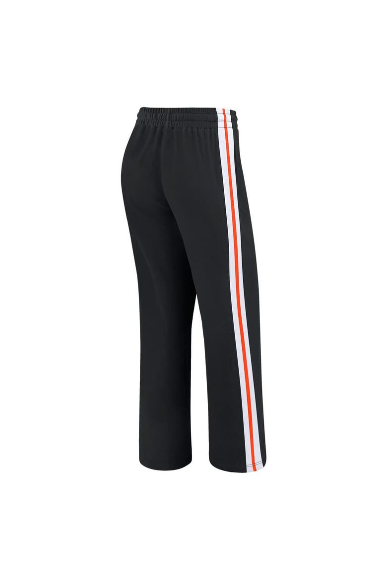 Women's WEAR by Erin Andrews Black Cincinnati Bengals Color-Block Straight Leg Pants, Alternate, color, Black