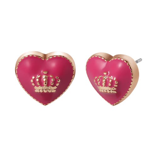 Juicy Couture Kids Crown Heart Necklace & Earring Set In Pink