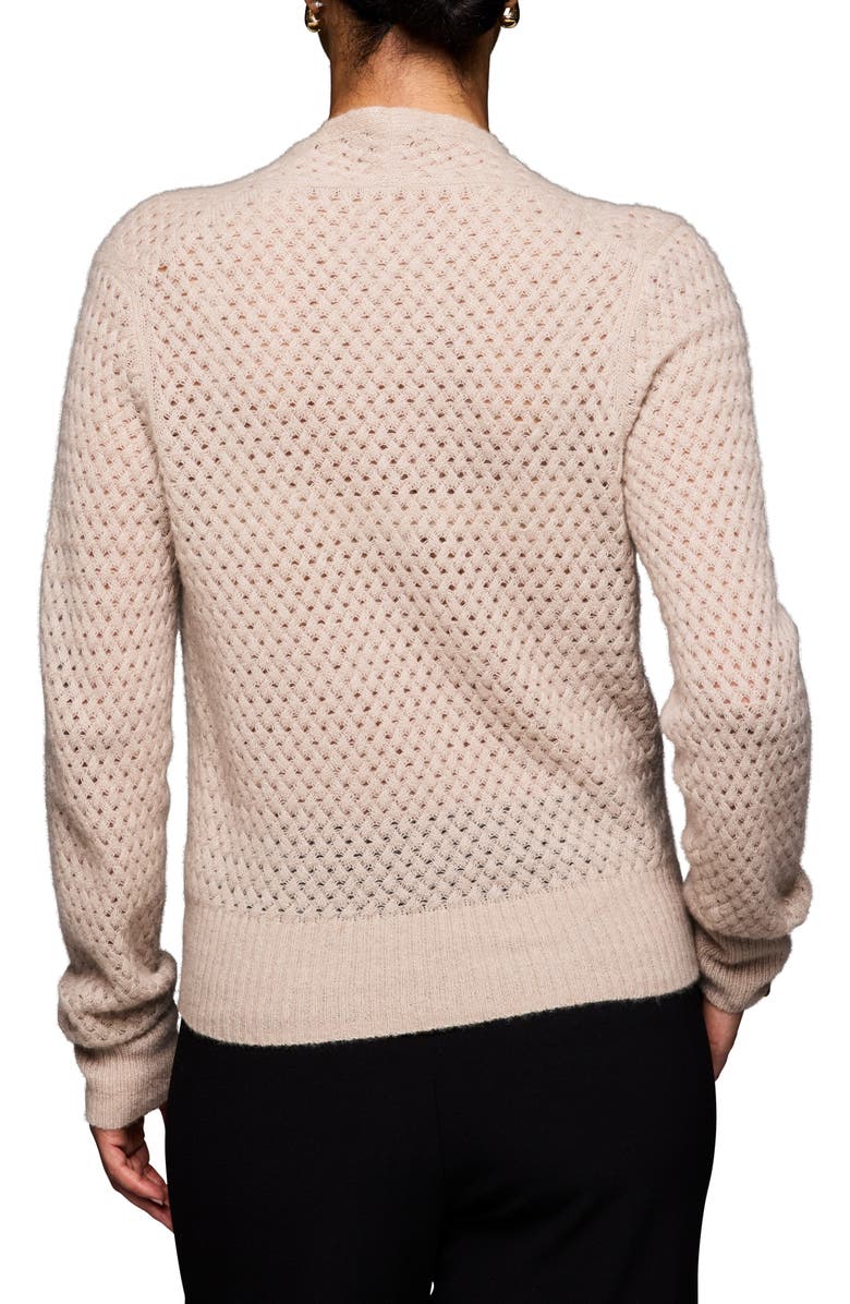 NIC+ZOE Pointelle Cashmere Blend Sweater, Alternate, color, Sandstone