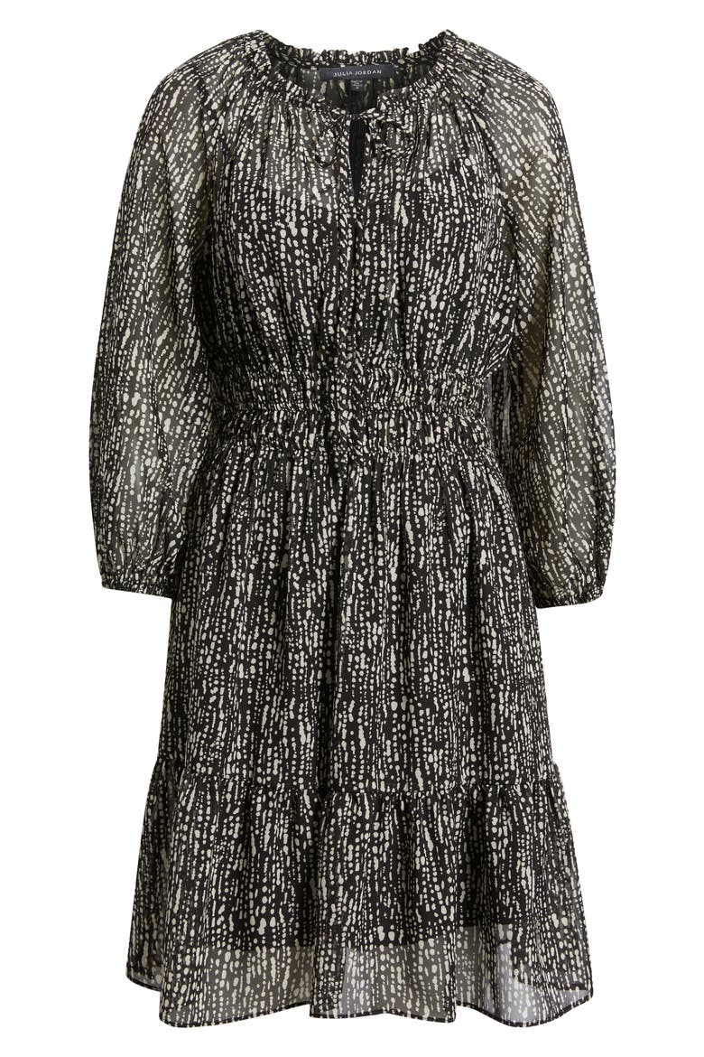 Abstract Print Dress, Alternate, color, BLACK WHITE