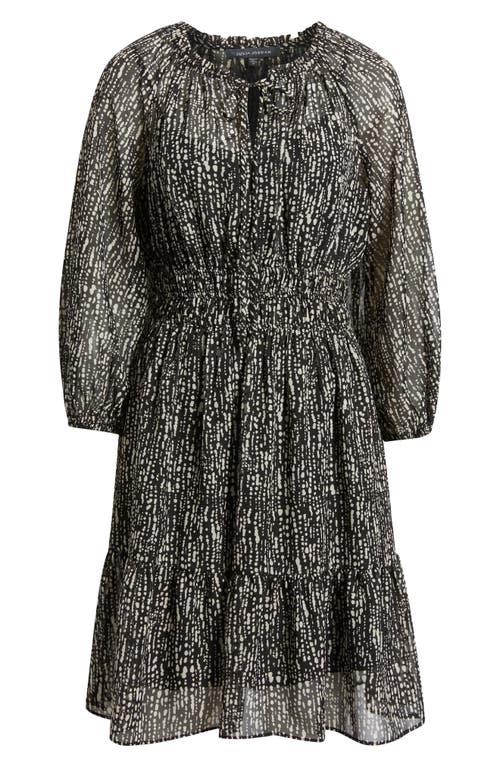 Julia Jordan Printed Chiffon Mini Dress In Black