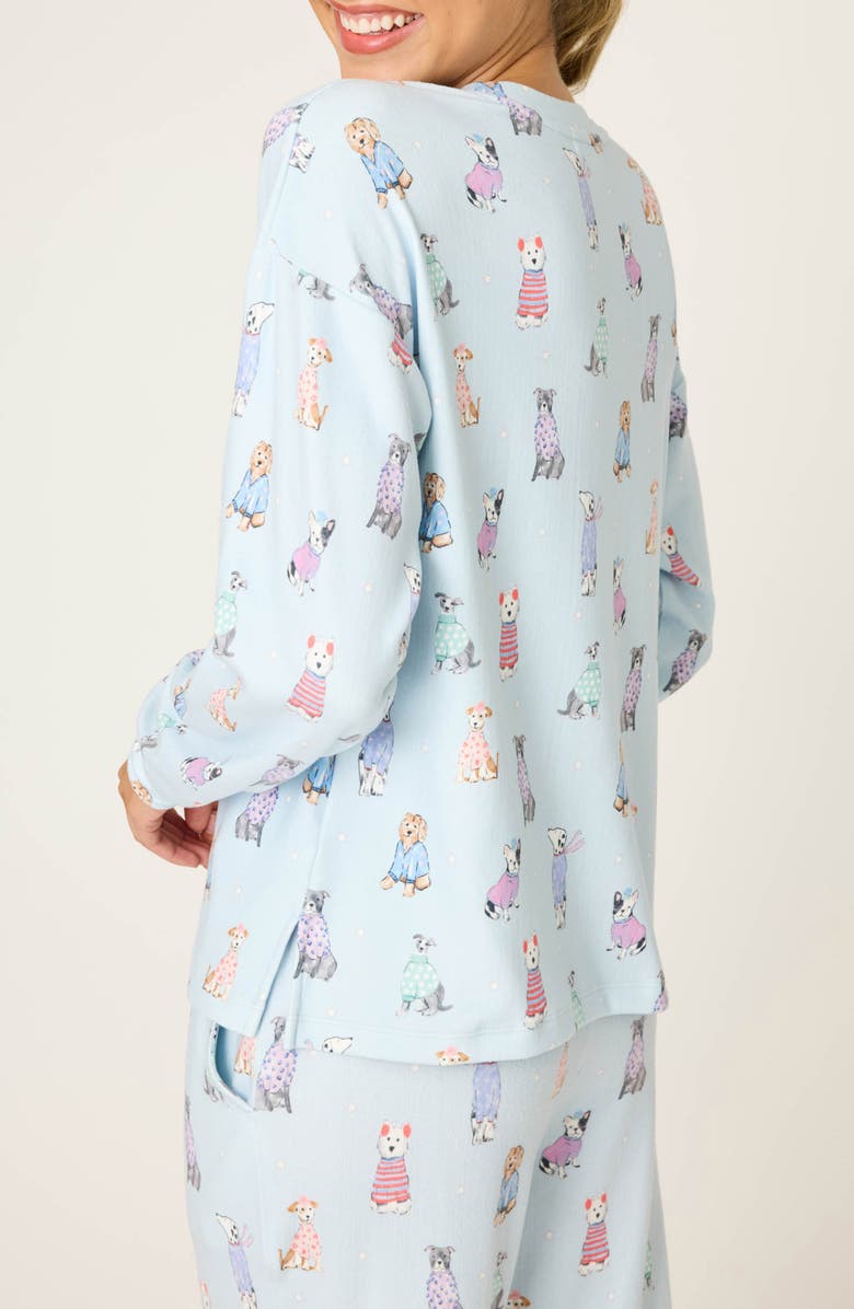 PJ Salvage Doggone Cold Long Sleeve Pajama Top, Alternate, color, Blue Haze