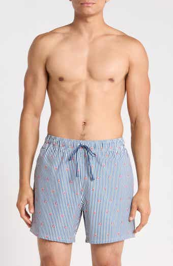 Flamingo Seersucker Swim Trunks