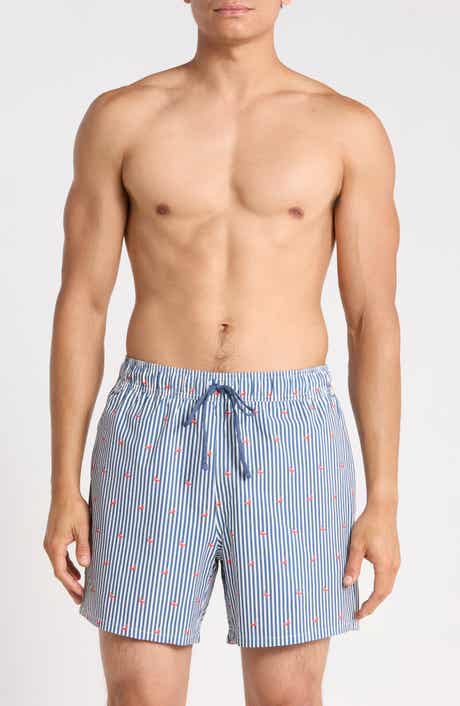 Flamingo Seersucker Swim Trunks