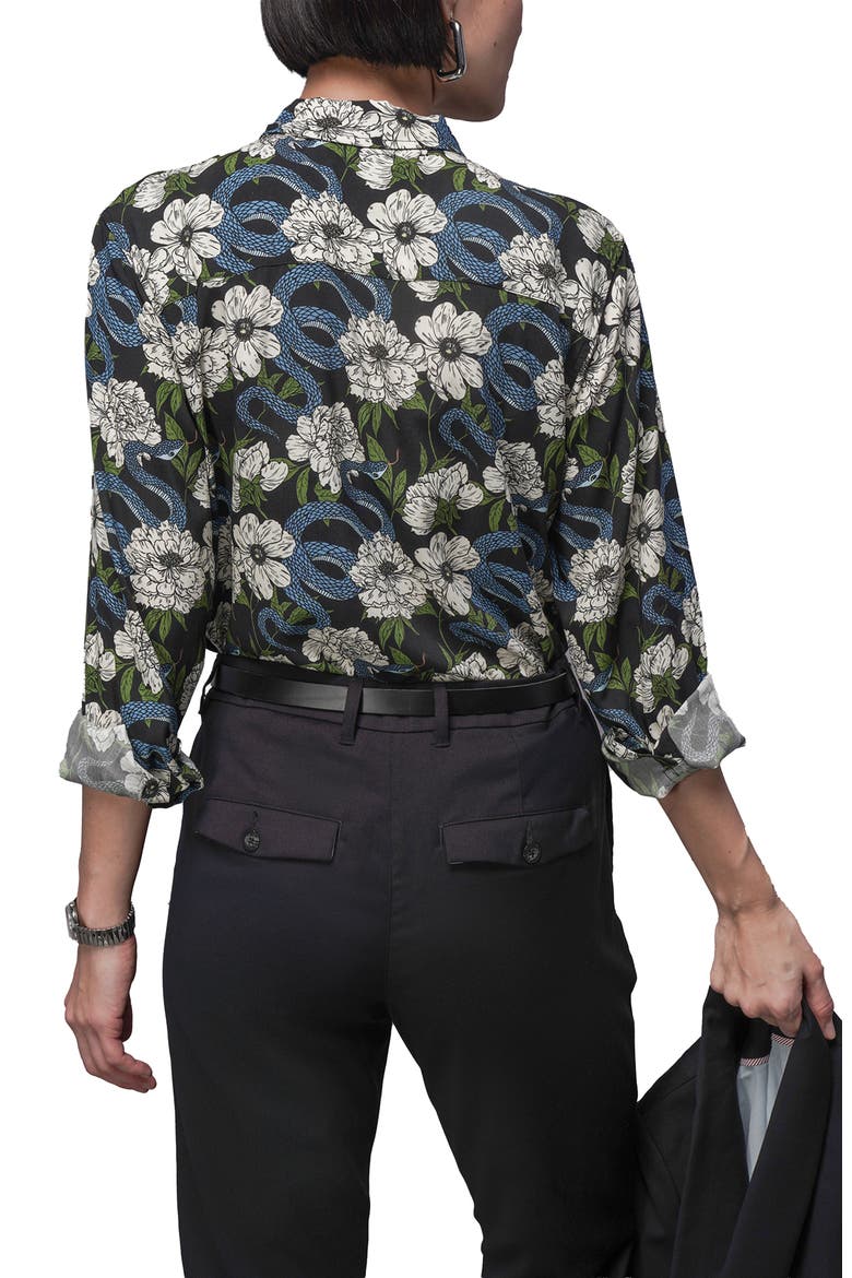 The Empower Long Sleeve Button Up, Alternate, color, GARDEN SNAKE OAT