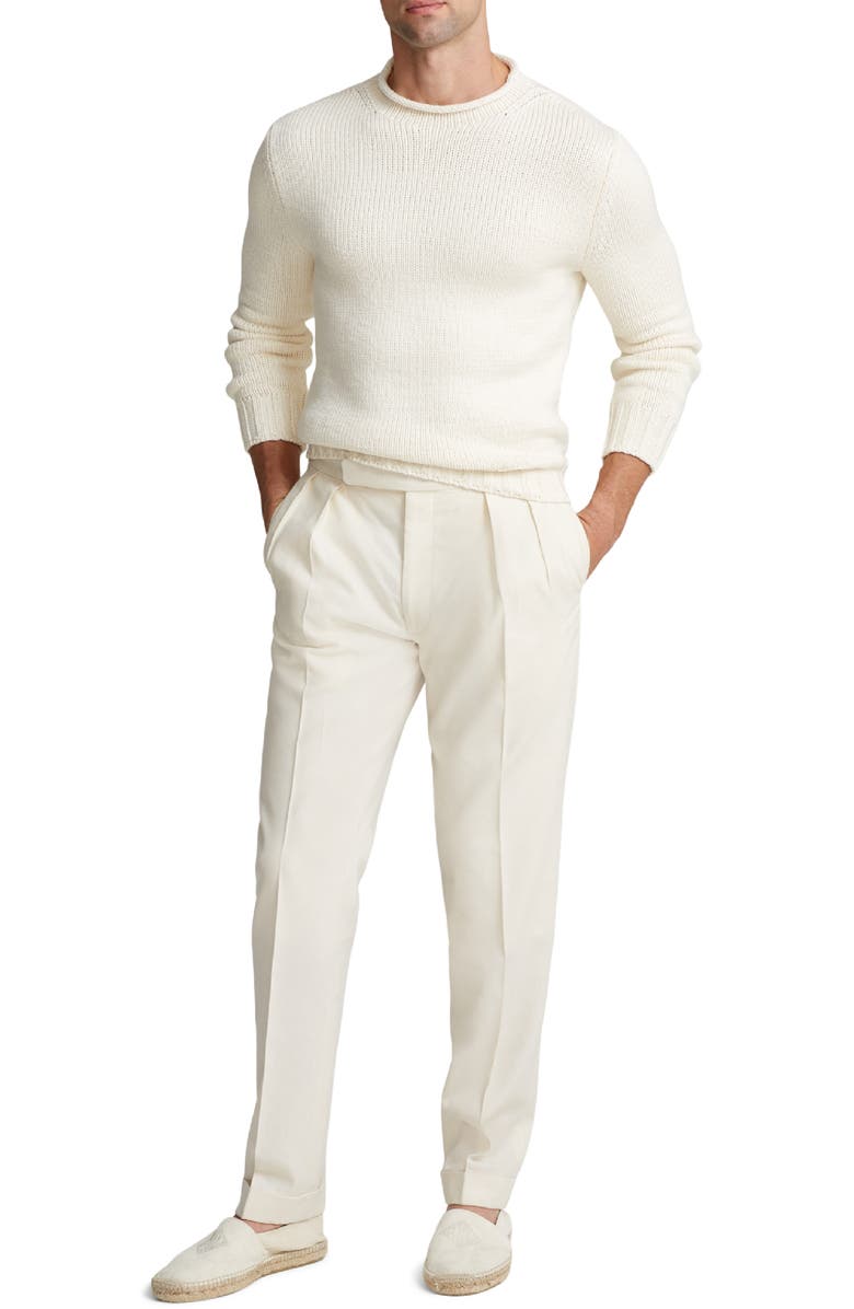 Ralph Lauren Purple Label Gregory Pleated Wool, Linen & Cashmere Trousers, Alternate, color, 