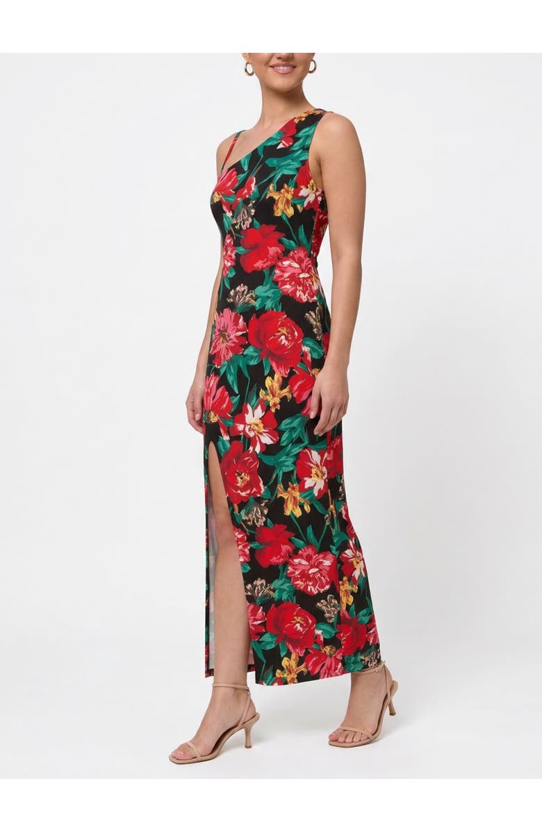 RACHEL Rachel Roy Devin One Shoulder Maxi Dress, Alternate, color, Black Combo French Garland