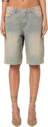 EDIKTED Shira Low Rise Washed Denim Bermuda Shorts