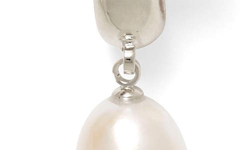 Lady Grey Cultured Pearl Shift Earrings In Silver