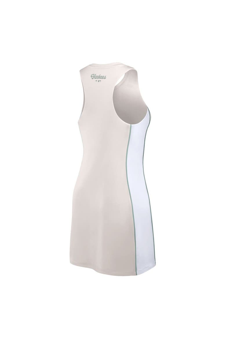 Women's Fanatics Cream New York Yankees Studio Boost Athletic Half-Zip Dress, Alternate, color, Cream