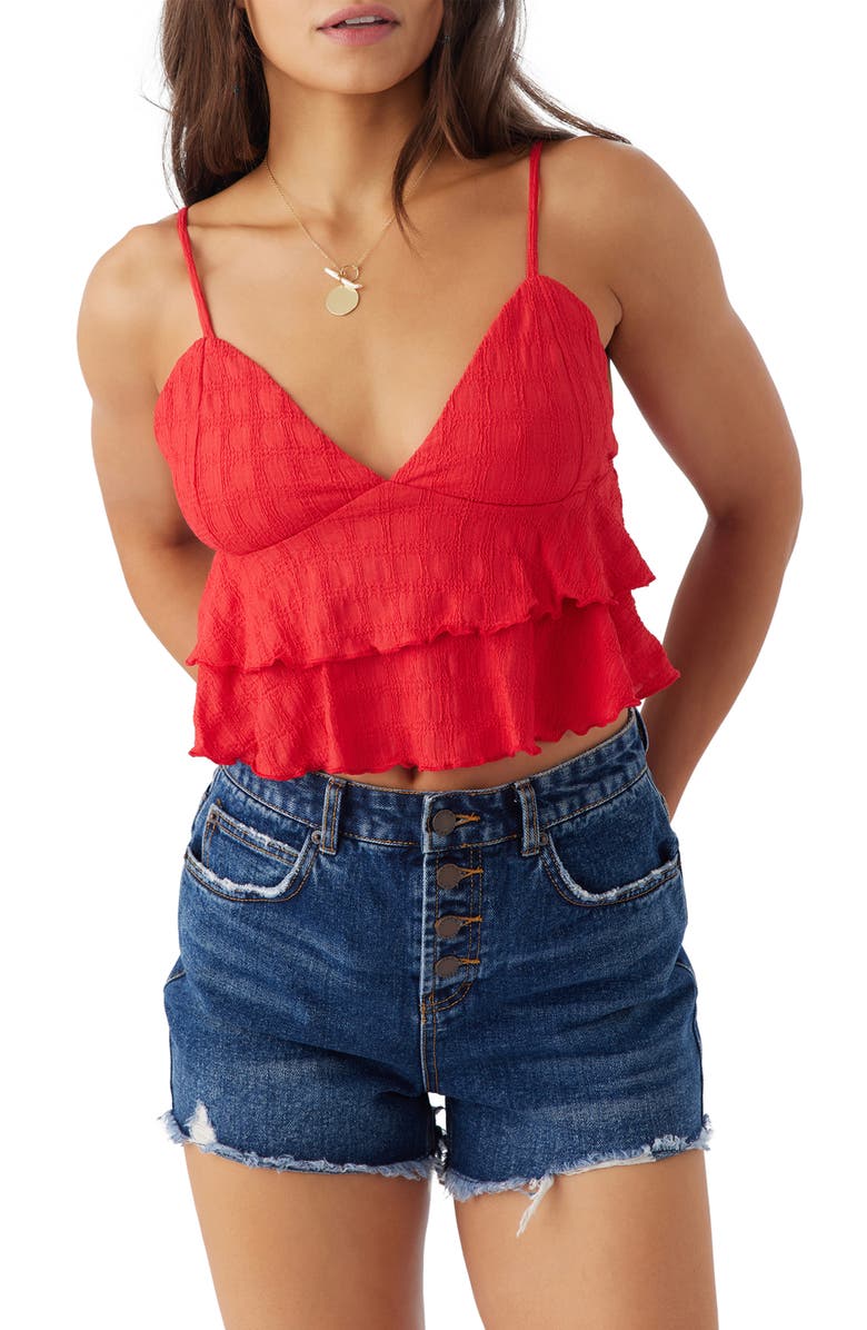 O'Neill Chloey Tiered Crop Camisole, Main, color, 