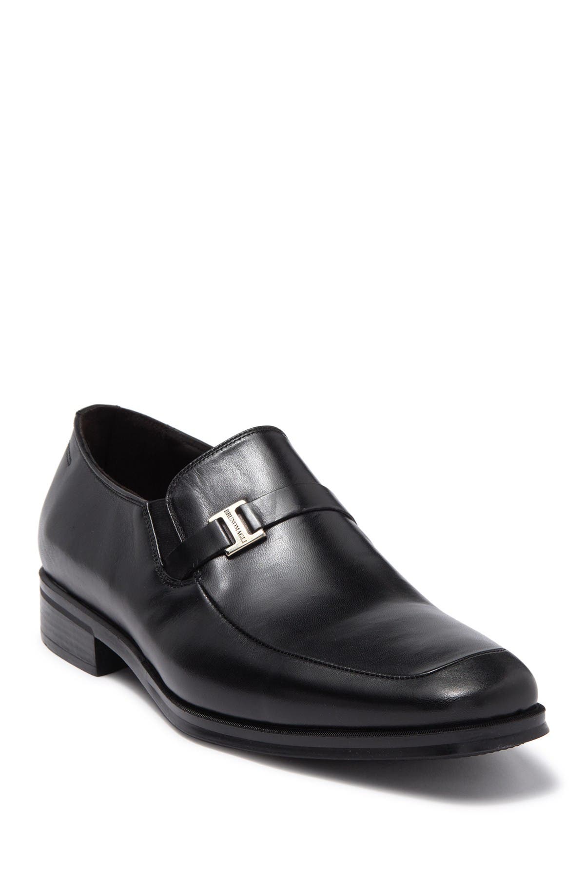 Bruno Magli Pivetto Leather Buckle Leather, Alternate, color, Black Leather