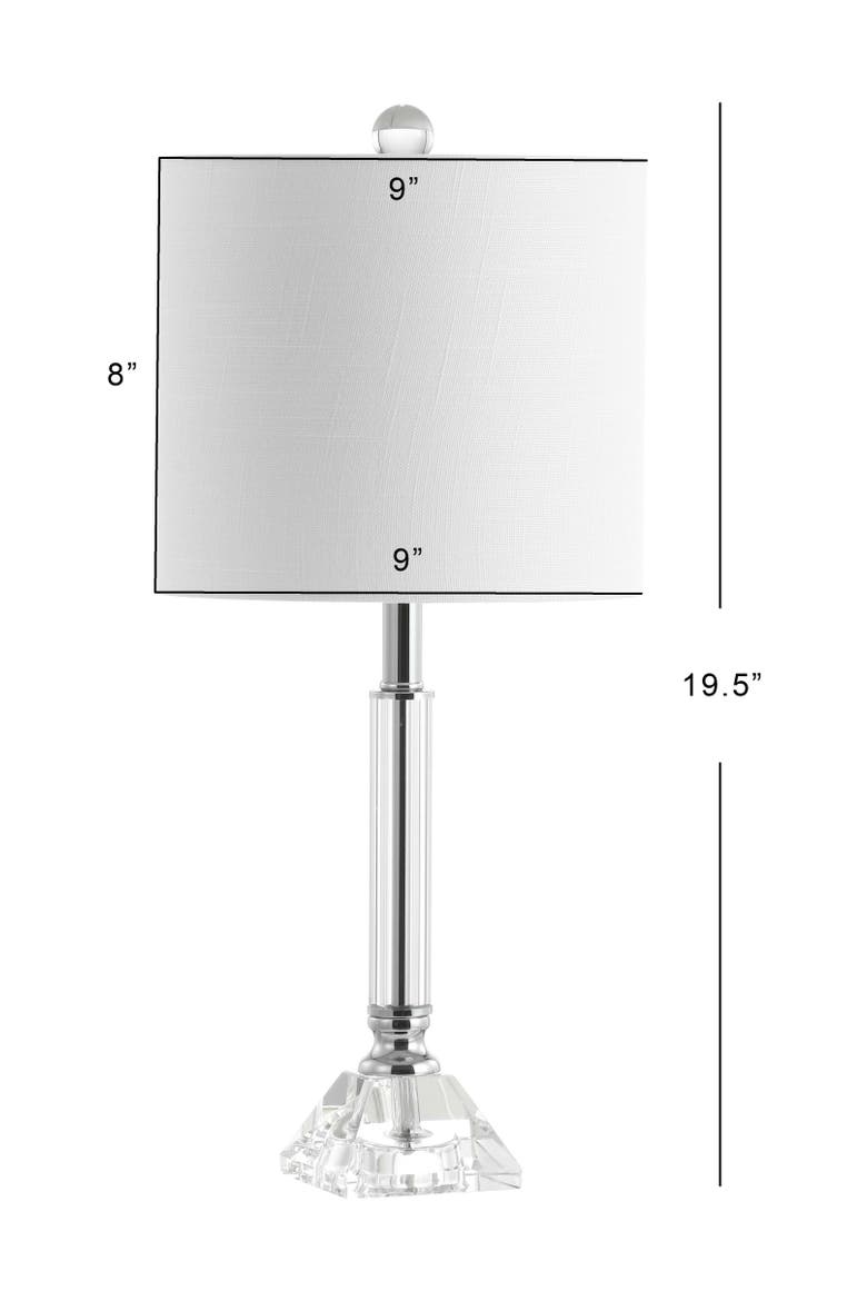 Dana 19.5" Crystal Column/Metal LED Table Lamp, Clear, Alternate, color, Clear