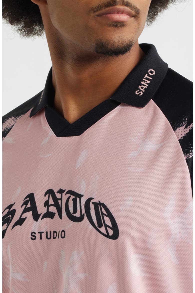 888 Raglan Sleeve Club Jersey Polo, Alternate, color, PINK