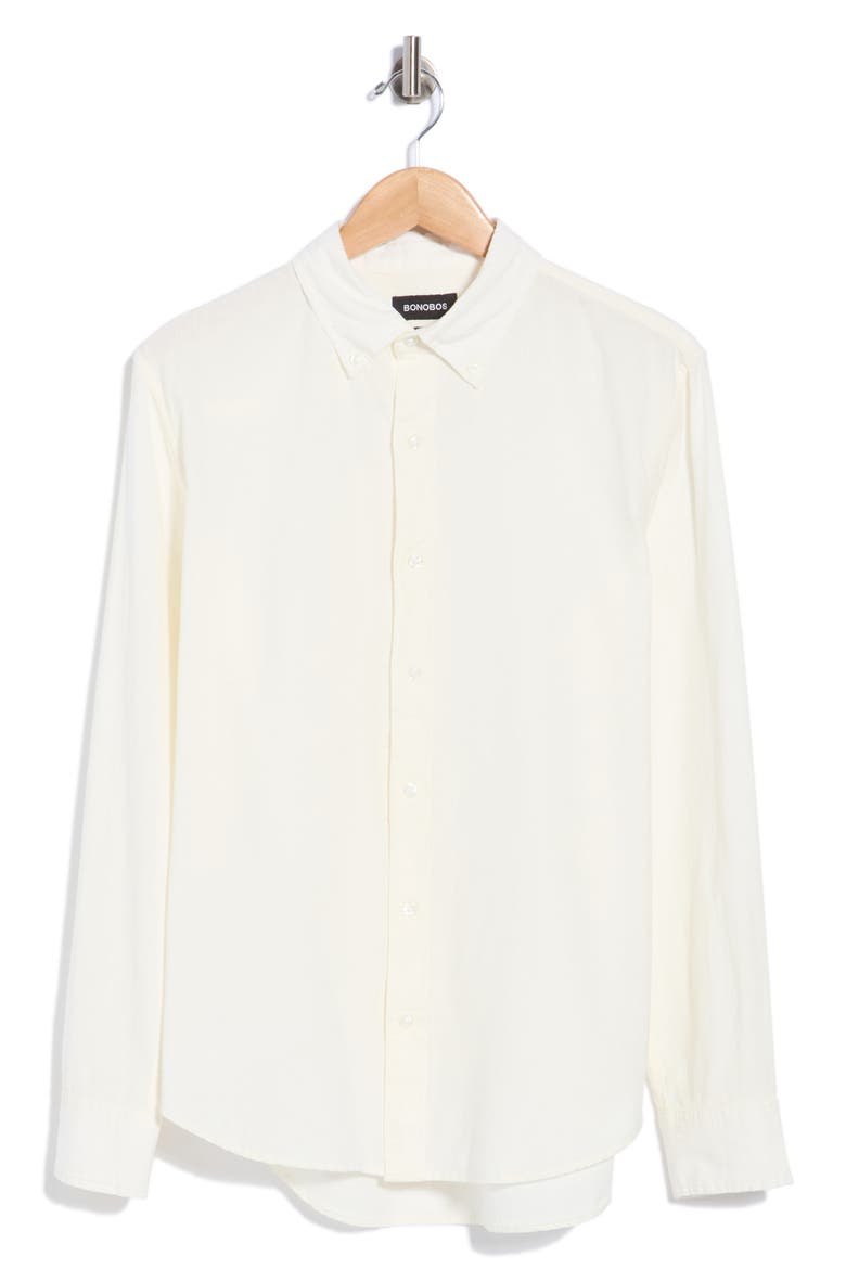 Cotton & Linen Long Sleeve Shirt, Main, color, ANTIQUE WHITE
