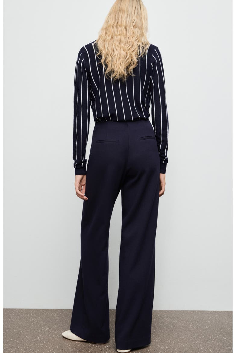 Button Wide Leg Pants, Alternate, color, NAVY