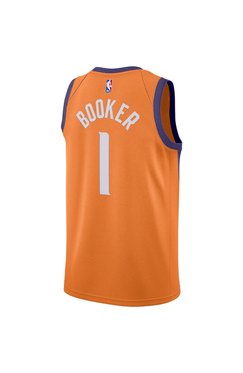 Jordan Brand Men's Jordan Brand Devin Booker Orange Phoenix Suns 2020/21 Swingman Jersey - Statement Edition, Alternate, color,