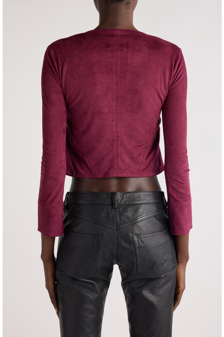 Seattle Lace-Up Top, Alternate, color, BURGUNDY