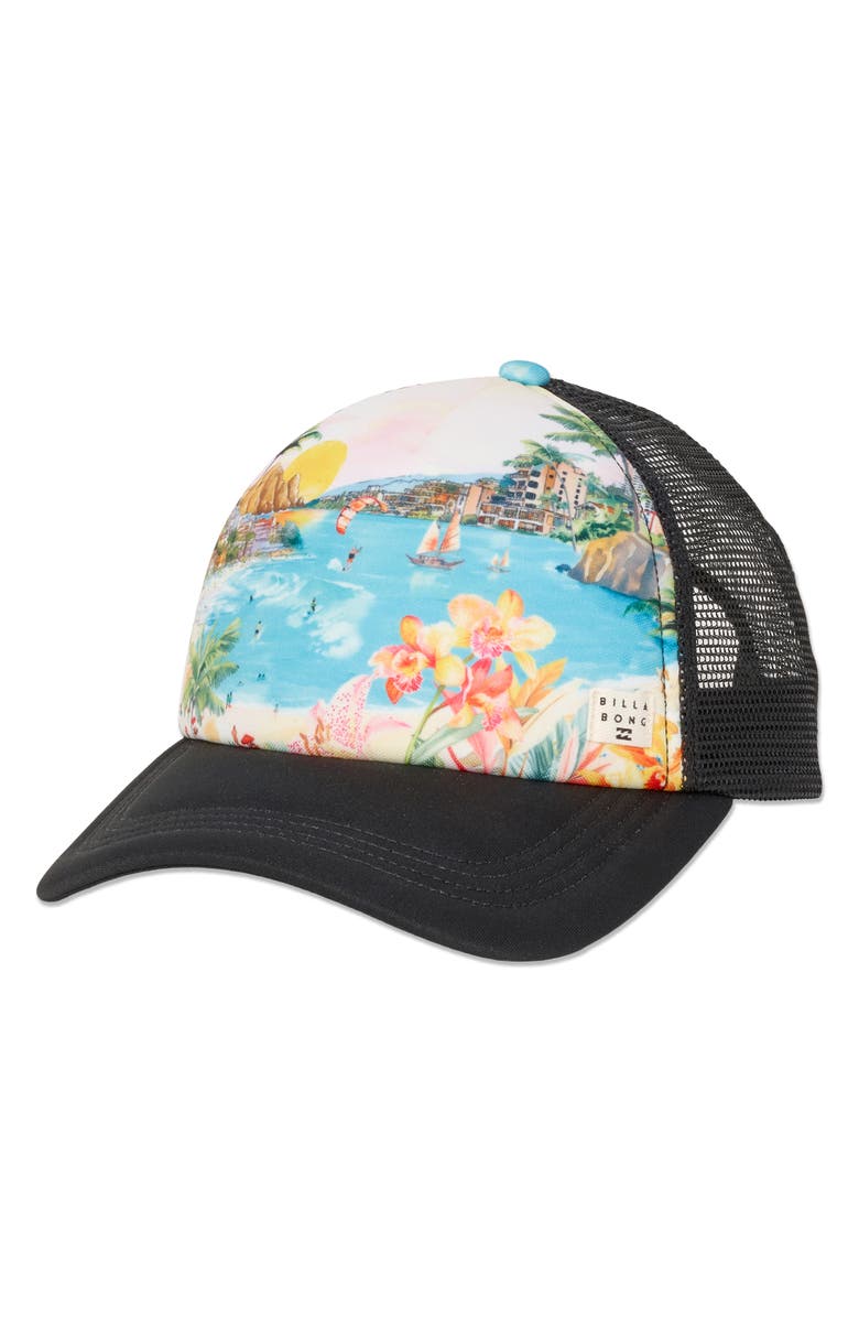 Billabong Heritage Mash-Up Trucker Hat, Main, color, Ocean Spray