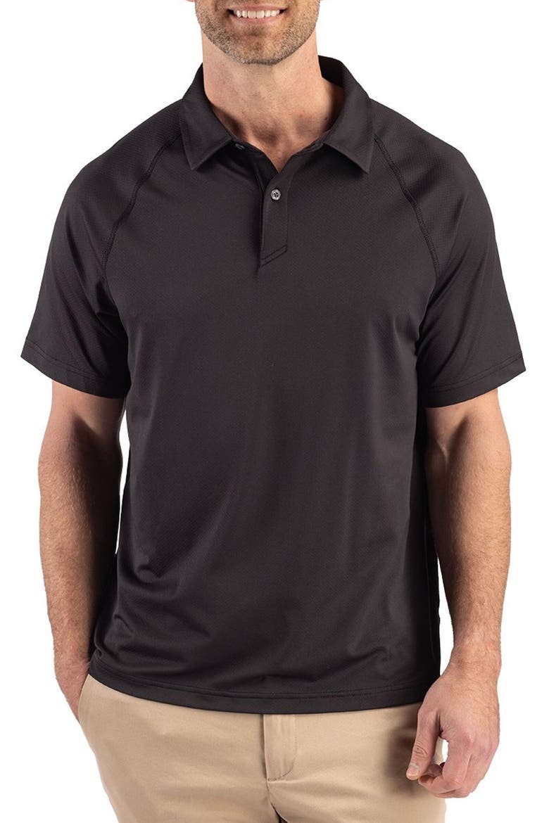 Prospect Epic Confidence Textured Performance Polo, Main, color, BLACK