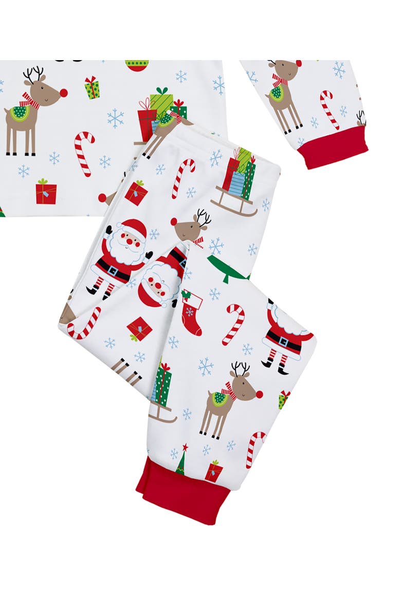 Loose Fit Cozy Pajama 2-Piece Set, Alternate, color, White Christmas
