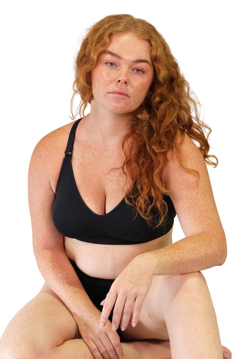 Tiramisu Ultimate Seamless Maternity & Nursing Bra, Alternate, color, Black