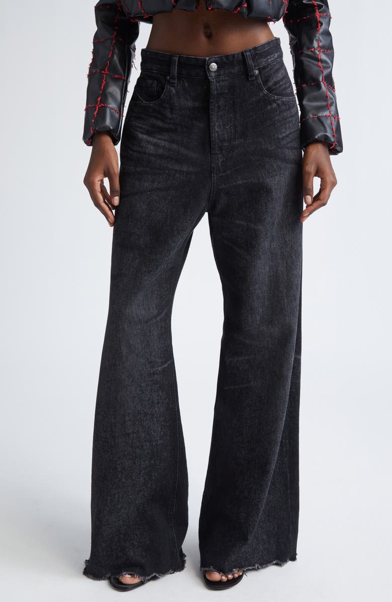 DIESEL<sup>®</sup> 1996 D-Sire Fsh1 Distressed Relaxed Jeans, Main, color, Black Denim