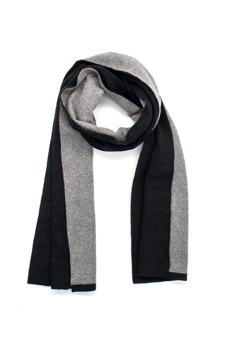 Portolano Cashmere scarf colorblock, Main, color, Black/Grey