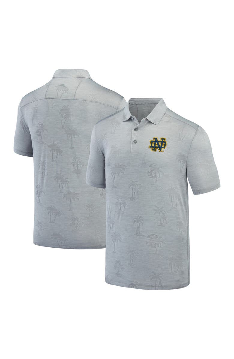 Tommy Bahama Men's Tommy Bahama Gray Notre Dame Fighting Irish Sport Palm Coast Palmera IslandZone Polo, Main, color, 