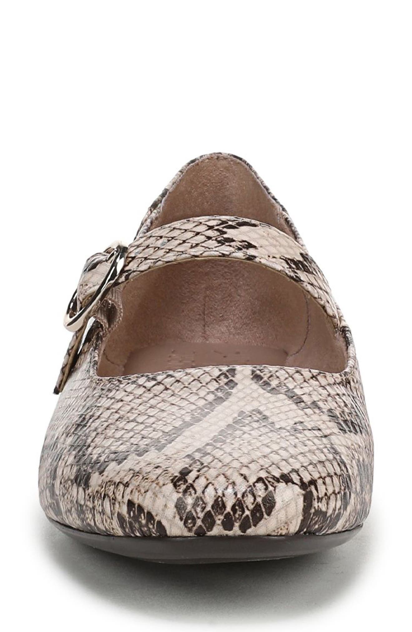 Naturalizer Kelly Mary Jane Flat, Alternate, color, Beige Snake Print Faux Leather