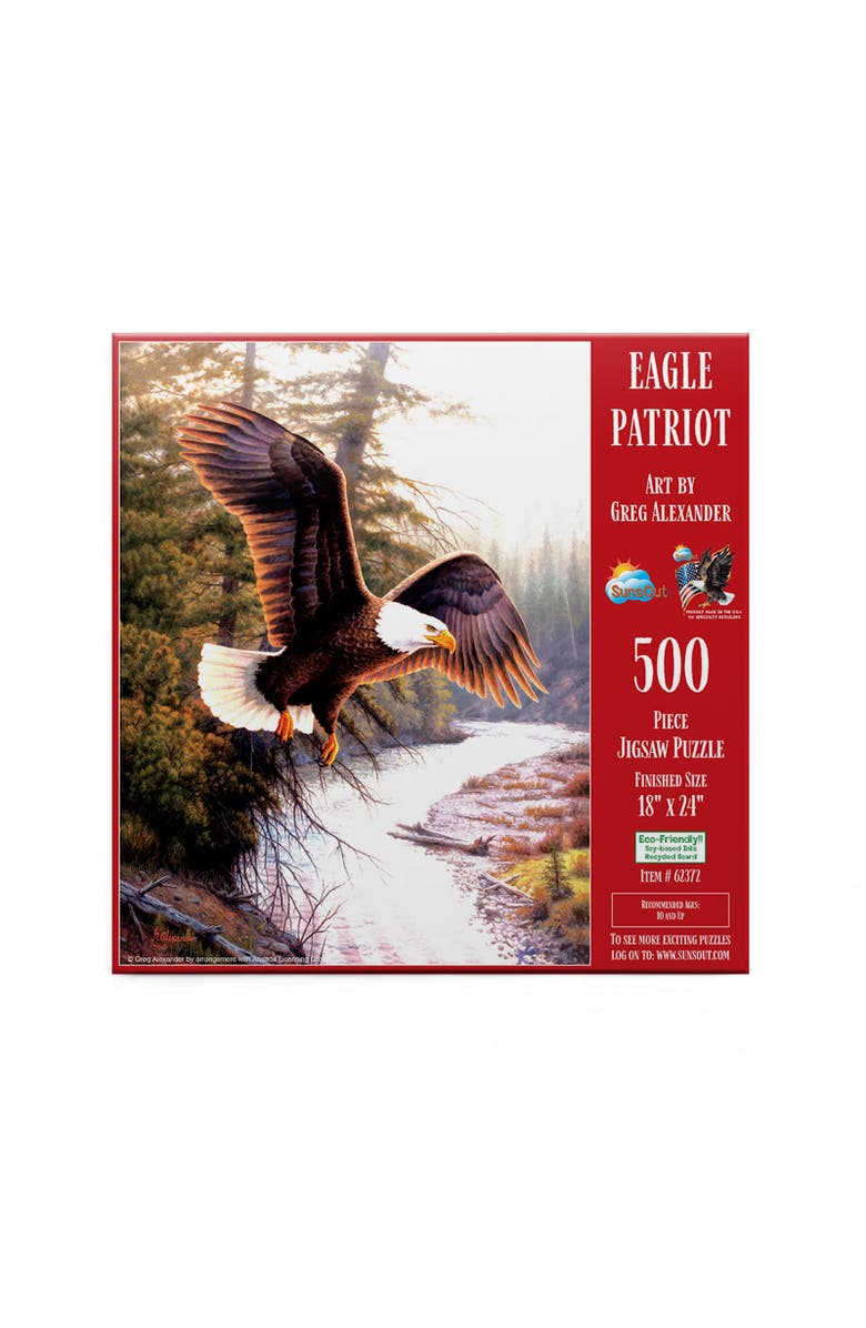Sunsout Eagle Patriot 500 piece Jigsaw Puzzle for Adults, Alternate, color, Multicolor