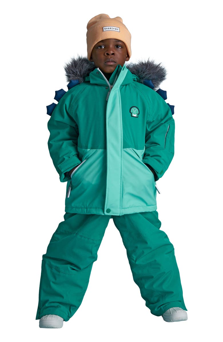 Roarsome Spike the Dinosaur Ski Pants, Alternate, color, Green