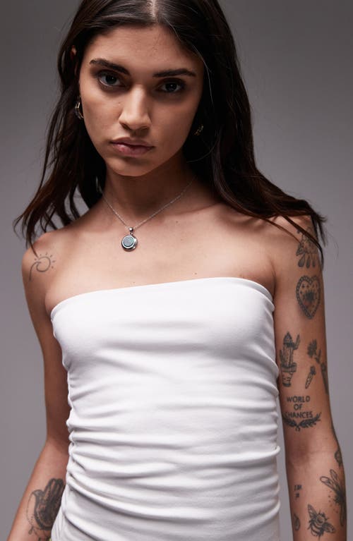 TOPSHOP TOPSHOP STRETCH COTTON LONGLINE BANDEAU TOP 