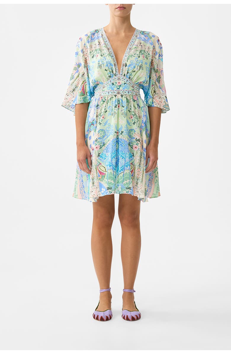 Camilla Short Waisted Dress, Main, color, Midsummer Mosaics