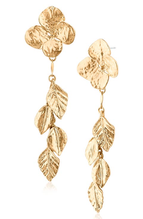 Floral Leaf Drop Earrings