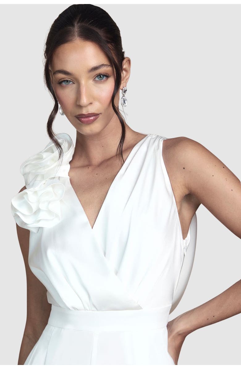 Coast Corsage Cowl Back Bridal Jumpsuit, Alternate, color, Ivory