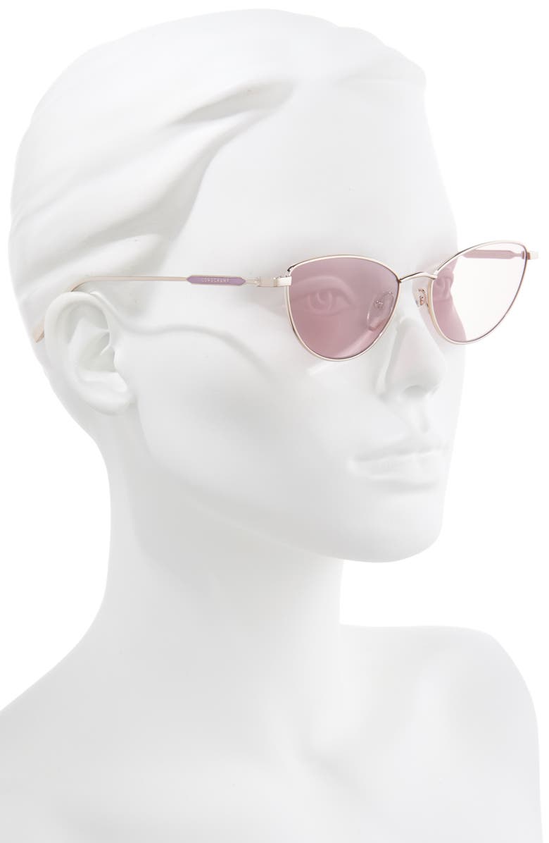 Longchamp 55mm Oval Sunglasses, Alternate, color, Rose Gold/ Lilac