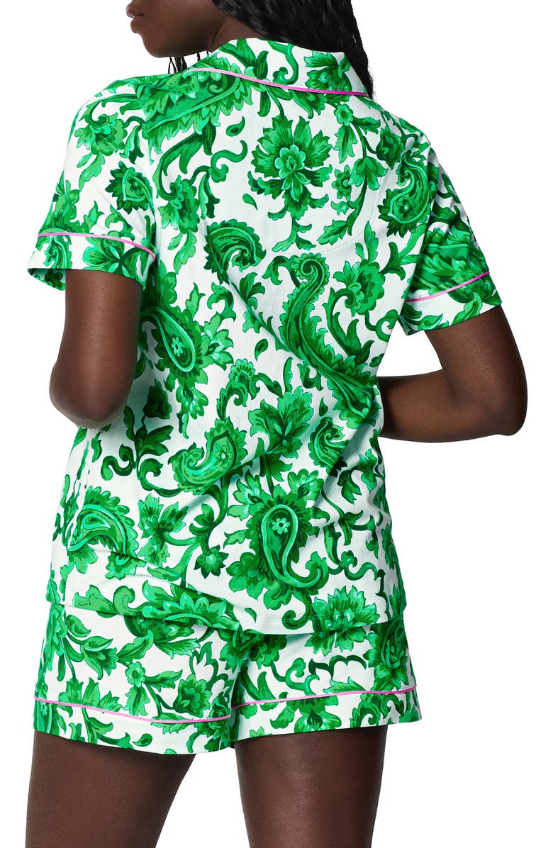 BedHead Pajamas Print Stretch Organic Cotton Short Pajamas, Alternate, color, Sorrento Verde