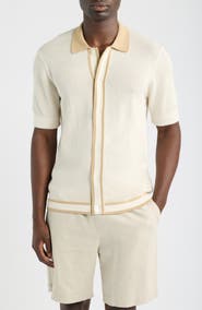 CHÉ Jorge Short Sleeve Knit Button-Up Shirt