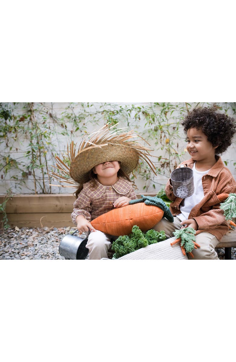 Lorena Canals Cathy the Carrot Knit Accent Pillow, Alternate, color, Dark Green Orange Salmon